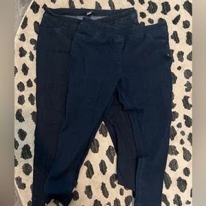 2 pair pull on denim jeans